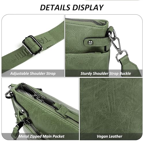 Image of TANTOMI Crossbody Bags for Women, PU Leather Hobo Purse Shoulder Handbags | Adjustable Wide Strap, Multi Pockets, Roomy, Lightweight, Versatile for Everyday or Travel
