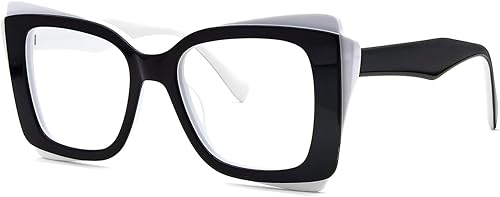 VOOGLAM Gafas rectangulares de gran tamaño con bloqueo de luz azul para mujer, anti fatiga ocular UV Cheyenne