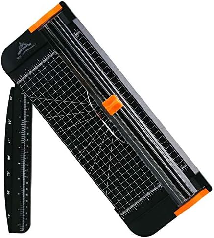 JIELISI Paper Trimmer A4 Titanium Paper Guillotines Scrapbooking with Finger Protection and Slide Ruler Design, Black