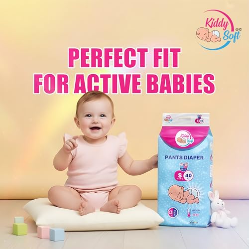 Image of KiddySoft Baby Diaper Pants with 5 Layer All Night Leakage Protection & Quick Absorbency (S - 40, Pack of 1)