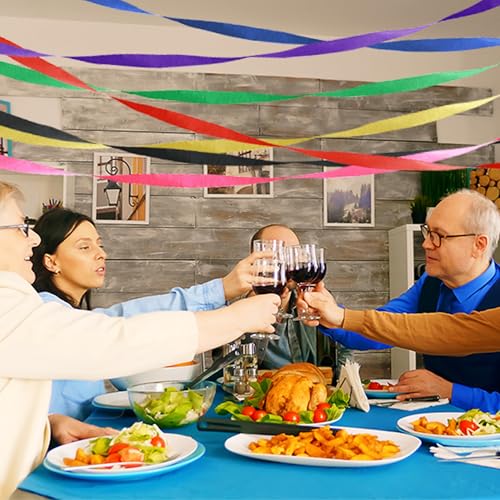 Image of 12 Rolls Crepe Paper Streamers - 12 Colors Rainbow Party Streamers for Birthday, Baby Shower, Wedding, Fiesta, Graduation, Christmas Decorations