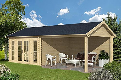 Gartenhaus HANNOVER Blockhütte Blockhaus Holzhaus 380 x 380 x 380 cm - 45 mm