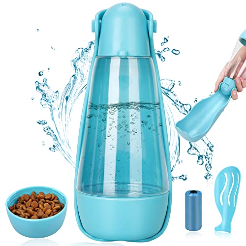UPSKY Dog Water Bottle Portable Foldable Dog Water Dispenser with Drinking and Feeding Function Lightweight Dog Travel…