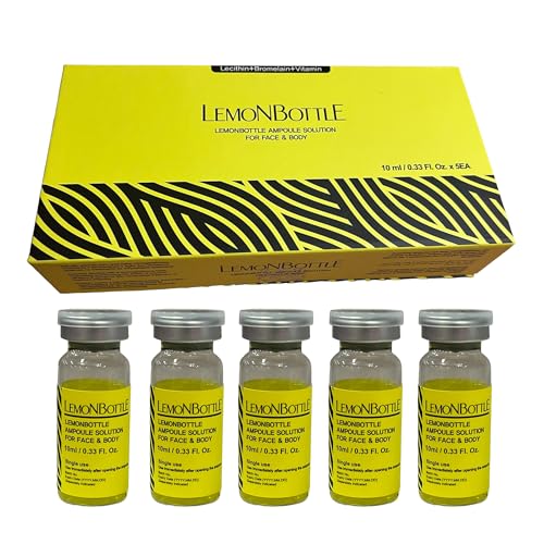 Ampoule Solution For Face & Body 5 Pack (5 vials x 10mL) KIT, All Natural Fat Dissolving Serum