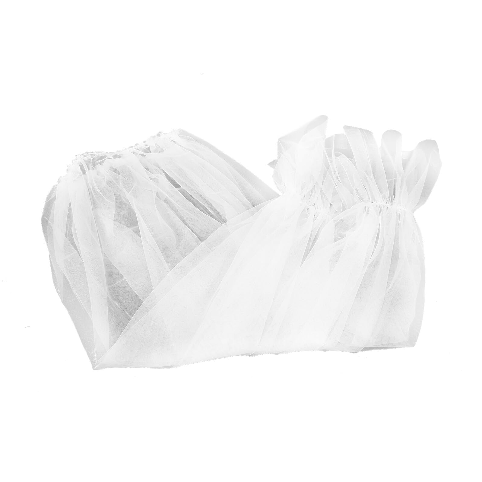 Guantes de novia de tul marfil sin dedos con diseño de malla ligera 8