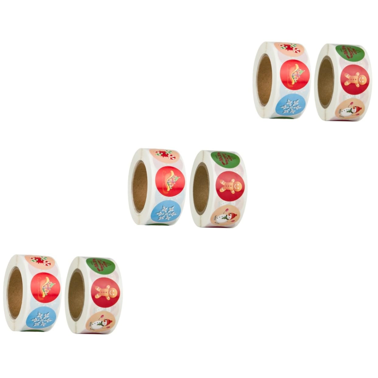 Amosfun 6rollen Dekorative Geschenketiketten Selbstklebende Weihnachtsaufkleber Für Pro Für Feste Und Anlässe Weihnachtsdekoration