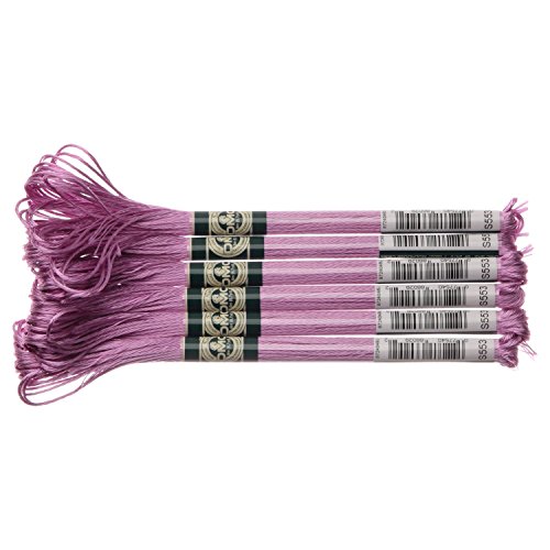 DMC サテン糸 刺繍糸 6束入 25番 8m #S553 ピンク系 DMC1008F