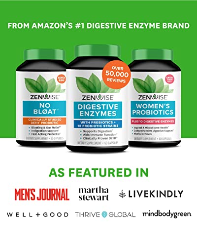 Zenwise Probiotic Digestive Multi Enzymes, Probiotics For Digestive Health, Bloating Relief For Women And Men, Enzymes For Digestion With Prebiotics And Probiotics For Gut Health - 180 Count #TOP1