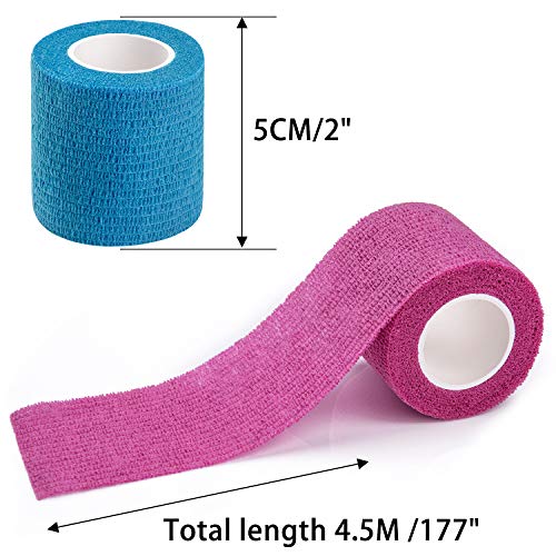 14 Pcs Athletic, Sports Wrap Tape & Bandage Wrap Stretch Self Adherent Tape For Wrist, Ankle, 2 Inch X 4.92Yard Per Roll #TOP1