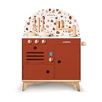 WILDNINS Grande Cucina in Legno con Accessori inclusi giocattolo per bambini – Set Utensili, pentole e padelle, Forno, Lavello, Armadio, Cucinino per Food Heaven, Ragazzi Ragazze 3+ anni