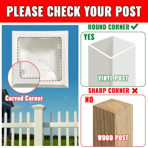 VIVIDA 5" Vinyl Fence Post Cap (Actual 5" x 5"), Pyramid New England Post Caps, PVC Square Top Cover, for Vinyl Fences, Mailboxes & Decks, White, 4 Pack by VIVIDA - Image 5