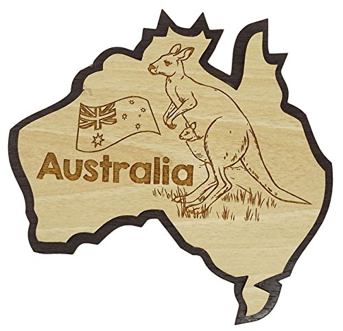 Printtoo Australia Map Engraved Wooden Fridge Magnet Souvenir Collectibles Gift #TOP22