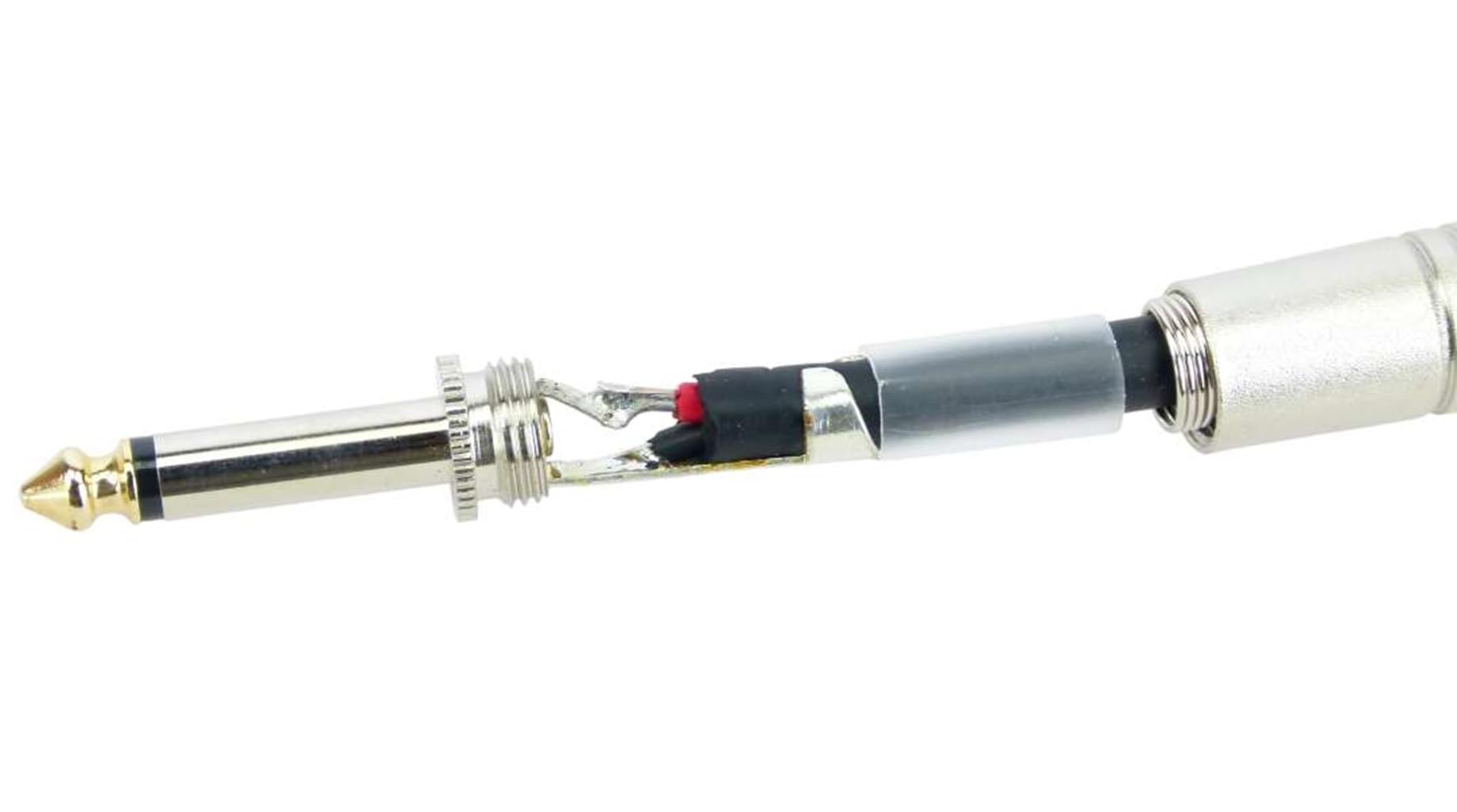 Paccs 1 x 15 m Lautsprecherkabel 6,3 mm Klinke Mono Male TS auf 6,3 mm Klinke Mono TS Male mit Ganzmetall Stecker, vergoldete Spitze, PA Boxenkabel Speaker Kabel 2 x 1.5mm²