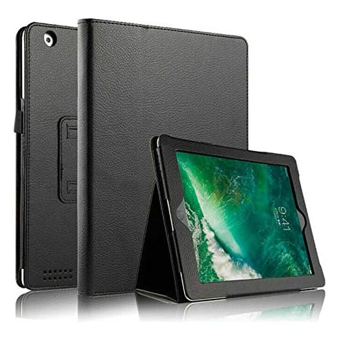 Leather Flip Stand Folio Case Plain Cover for Apple iPad Air 1,2,5th,6th Gen 9.7" (For Apple iPad (6th Generation), Black) Cover