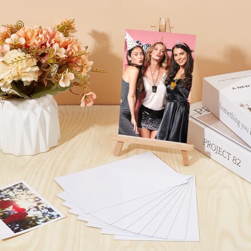 craspire 20 stücke Sublimations Metallfotorohlinge 5.9 x 3.9'' 0.5mm Dicke Aluminium Bildschildplatte Weiße Wärmeübertragung Aluminiumrohlinge DIY Druckwand Raumdekor Posterrahmen Handwerk