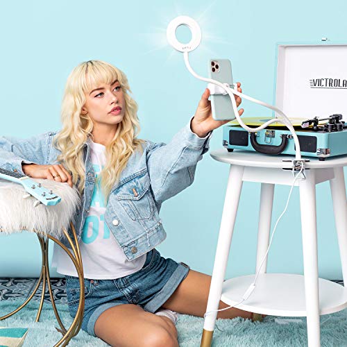 Littil Shine - Minimalist Selfie Led Ring Light With Desk Clip And Cell Phone Holder | 3 Adjustable Light Modes | Brighten Up Your Photos And Videos On Tiktok, Zoom, Ig, And Everyday Life #TOP7