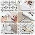 MORCART Peel and Stick Floor Tile, Vinyl Flooring Self Adhesive DIY: Square White+Black Flowers 8" x 8" 20 PCS, Waterproof and Removable Tile Sticker for Bathroom, Kitchen, Wall, Staircase FT-1624