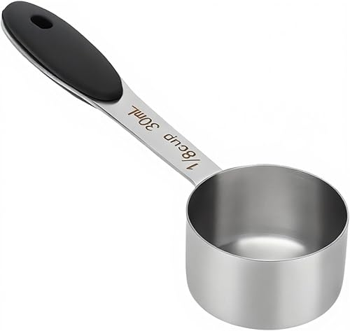 Cuchara de café de 18 taza de 1.0 fl oz, taza medidora de café de acero inoxidable, cucharada de medición con mango cómodo, para café en grano,