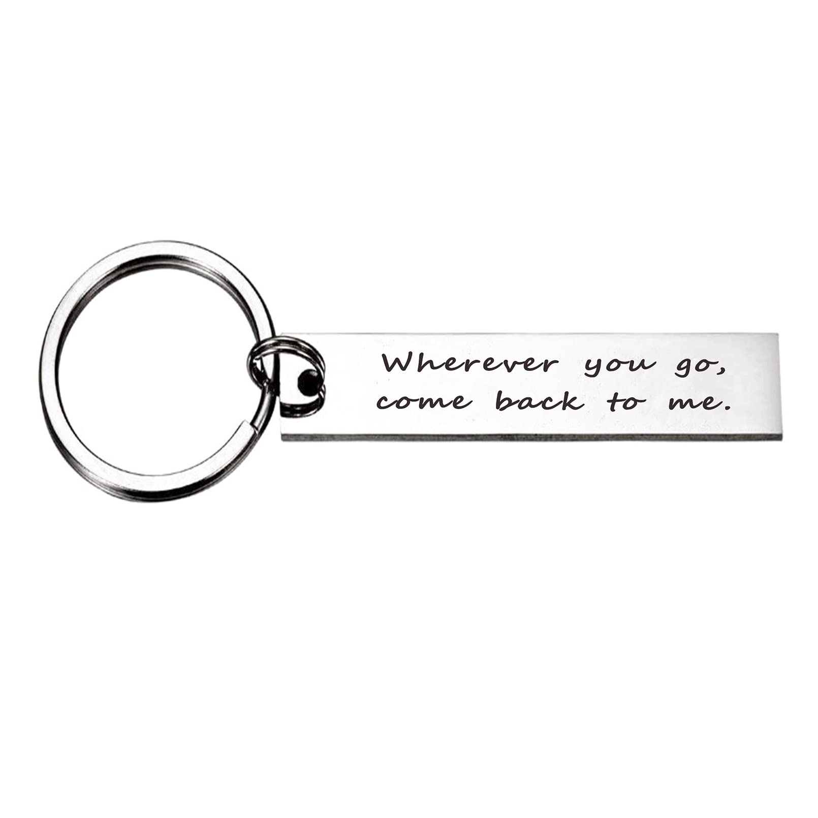 Wherever You Go Come Back To Me Keychain Gift for Him Her Moving Away Gifts Friend Gifts