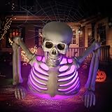 Halloween Skeleton with Different Light Colors, Holiday Party Home Haunted House Yard Art, Indoor Lawn Stakes Garden Halloween Skeleton Decoration