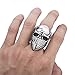 ELFASIO Men's Stainless Steel Ring Band American Flag Mask Skull Gothic Biker Jewelry(Size 11)