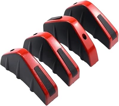 Spoiler Universal Car Red Black Carbon Fiber Pattern Upgraded Shark Fin Rear Spoiler Rear Bumper Lip Diffuser Anti-collision 4pcs Roof Spoiler Red Black