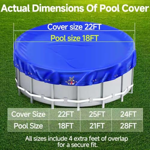 Bâche d'hiver pour piscine hors-sol anti-poussière bâche solaire imperméable bleu de 5,5m - 7