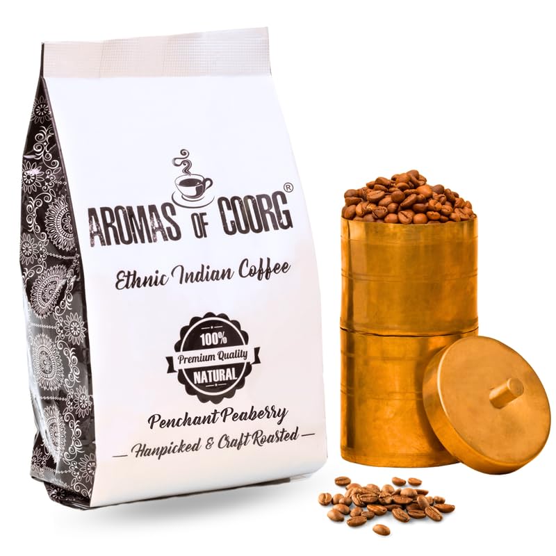 AROMAS OF COORG Penchant Peaberry Medium Pure Coffee | Medium Dark Roast With 100% Coffee (Whole Beans 400 Gram) (B0DCVR431C) Amazon Price History, Amazon Price Tracker