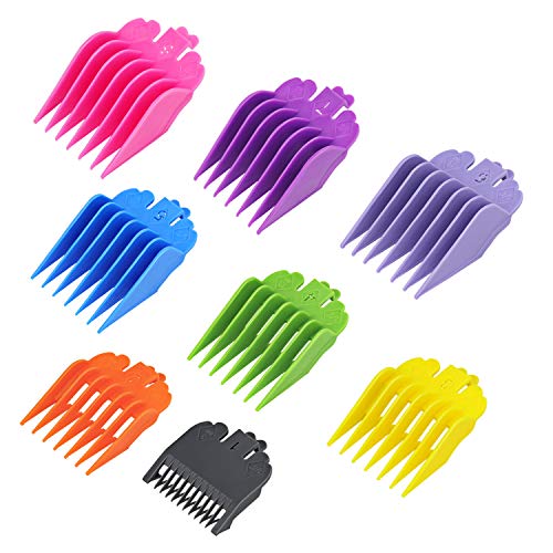 Hair Clipper Guards Guides 8 Color Coded Combs Attachments Set Replacement Guards Colorful Efficient #3170-400- 1/8'' to 1 Fits for Wahl Hair Clippers/Trimmers