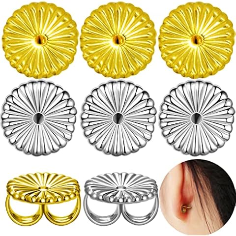8pcs/4 Pairs Sterling Silver Earring Backs,Earring Backs Replacements,Earring Backs for Droopy Ears,Earring Lifters,Earring Backs for Heavy Earring,Earring Backs (6mm) Cover