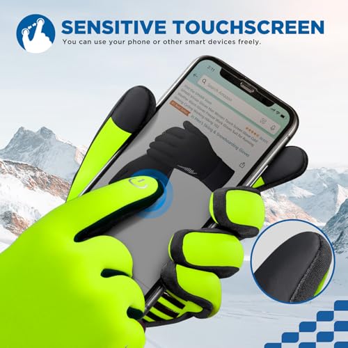 Image of SIMARI Winter Gloves for Women Men - Cold Weather Thermal Touch Screen Ski Snow Glove Liners, Non-Slip Palm & Warm Fleece Lined, for Running Cycling Driving Hiking Walking Sports Outdoor Texting Work