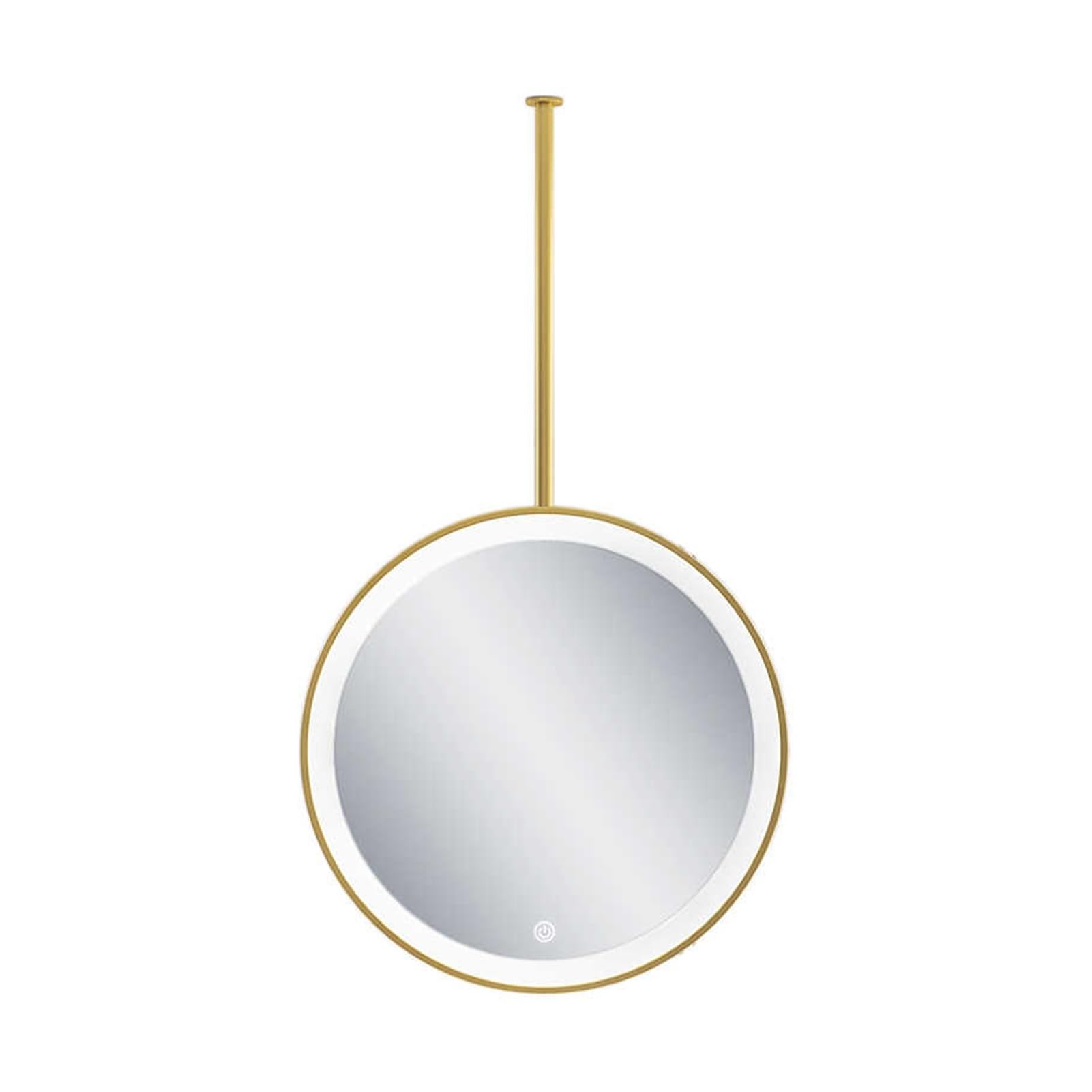 FGXHHS Round Ceiling Hanging Floating Mirror, LED Bathroom Lighting Suitable For Home Or Hotel, Decorative Simple Glass(Gold,50x50cm)
