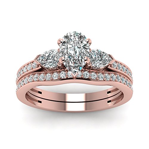 Pear Cut Moissanite Engagement Ring Sets for Women,1.75/2.75 CTW Moissanite Wedding Rings Sets Platinum Plated Silver Bridal Band Sets Free Engraved
