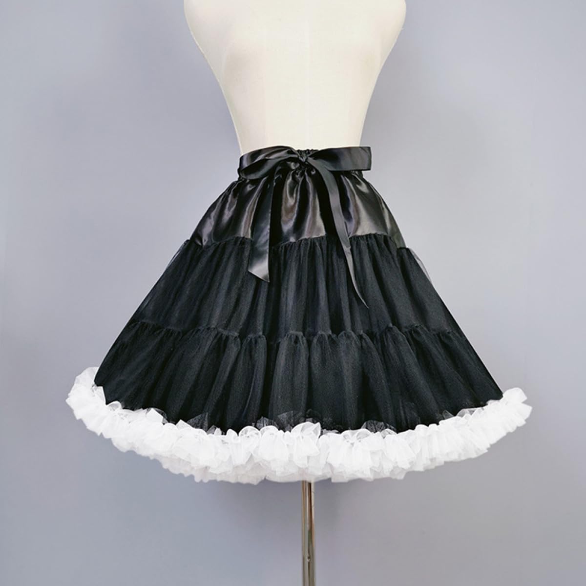 Baluue Lolita Unterrock 1 Stück aus Tüll, Weiß, Mehrlagig für Damen | Abend und Ballkleider, Leicht und Auszuziehen, Knitterarm und Formstabil