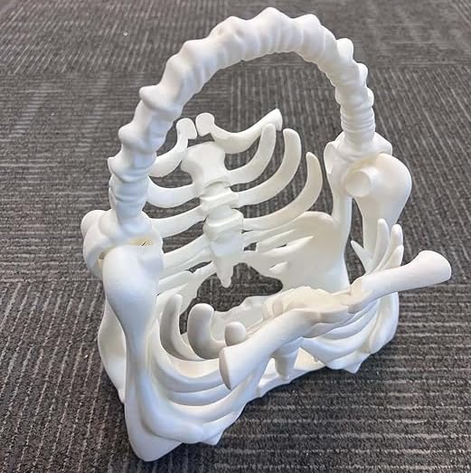 3D Printed Skeleton Bone Bag,Unique Halloween Skeleton Ribcage Purse,Gothic Spooky Bone Handbag for Women4