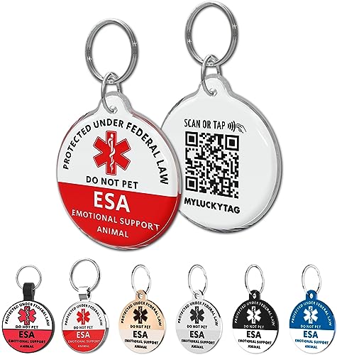 MYLUCKYTAG Emotional Support Animal (ESA) Tag, NFC & QR Code Smart Pet ID Tag, Online Pet Profile, Pet Location Alert Email, Digital Pet Tag, Quiet Pet Tag, Durable Pet ID, Collar Tag MYLUCKYTAG Emotional Support Animal (ESA) Tag, NFC & QR Code Smart Pet ID Tag, Online Pet Profile, Pet Location Alert Email, Digital Pet Tag, Quiet Pet Tag, Durable Pet ID, Collar Tag