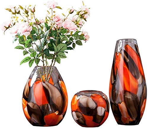 Vases en verre peinture à l'huile artisanaux polis pour décoration de table raffinée
