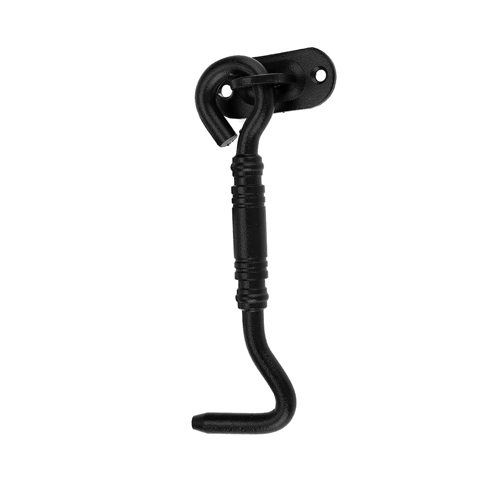 Barn Door Latch, Stainless Steel Cabin Hook Lock, 4 inch Black Barn Door Lock Gate Latch with Hook and Eye Latch Lock, Gate Lock for Sliding Window, Shed