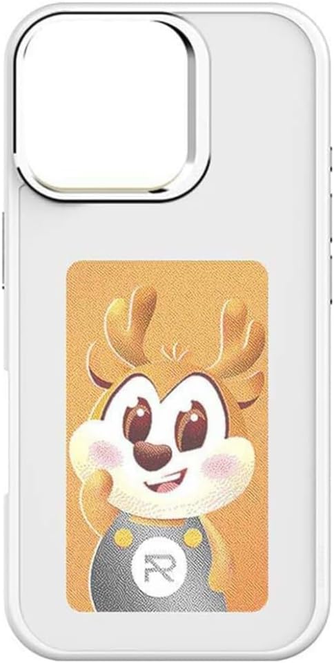 iPhone 16 NFC E Ink Display Case with 3.5" Smart Screen - DIY Image Projection, Premium Frame, Velvet Interior, Shock-Resistant Anti-Slip Protection (White) (White, iphone 16 Pro Max)