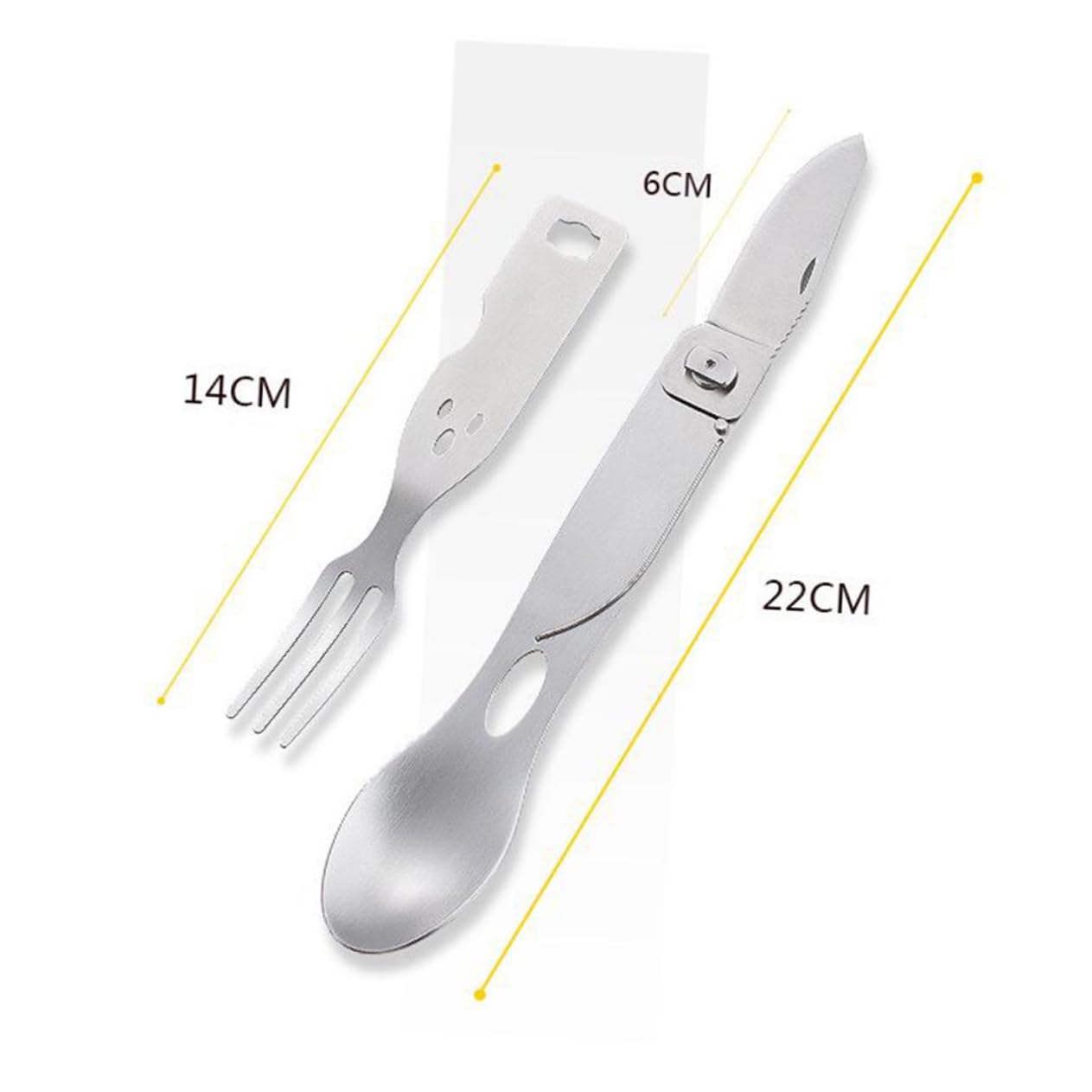 Toddmomy Juego de Cubiertos para Camping Reutilizables para Cocinar al Aire Tenedor Y Cuchara para Picnic Y Hogar.