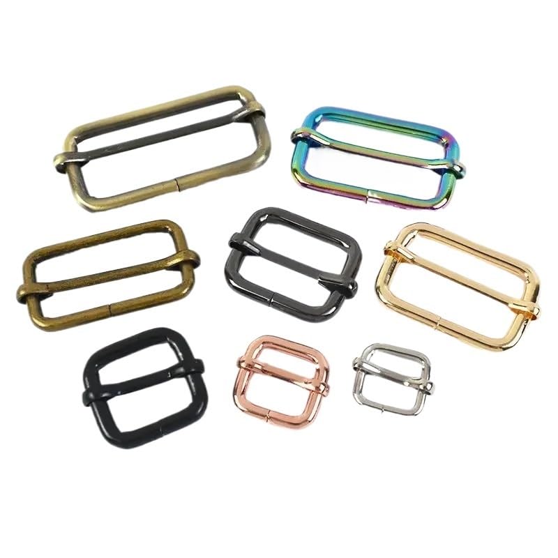 10 hebillas de metal for bolsos 13-50 mm, for correas, cinturones, cuero, deslizadores triples, ganchos ajuste, accesorios bricolaje Para Mochilas Y Bolsos