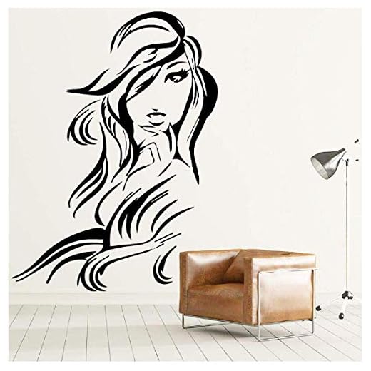 Vackra kvinnor avtagbart väggklistermärke för heminredning vardagsrum sovrum accessoarer vinyl konst klistermärken vattentät väggaffisch 43 cm x 58 cm