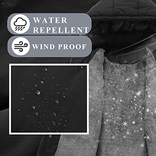 Ggleaf Boy's Hooded Puffer Jacket Water Resistant Lightweight Soft Fleece Outerwear Padded Winter Coat Black 8 #TOP3