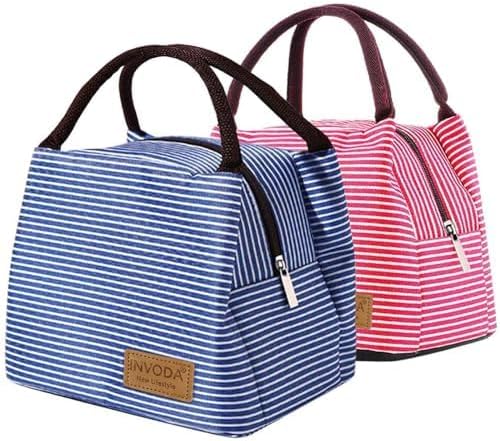 Bolsas de almuerzo, 2 unidades, organizador de almuerzo para oficina, enfriador de almuerzo con cierre de cremallera, bolsa de almuerzo plegable,