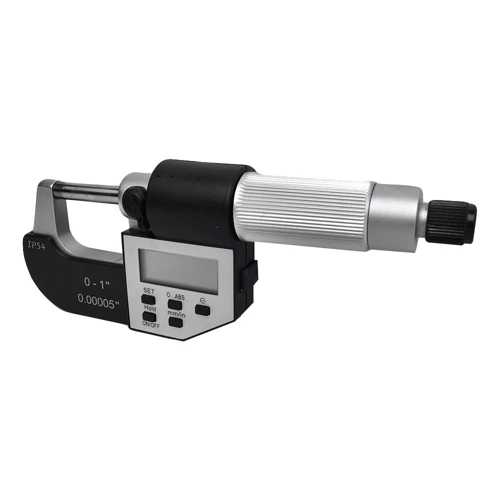 DBMIMPORTERS 5-Key Direct RS-232 Digital Micrometer, Inch/Metric, Ratchet Stop, 0-1
