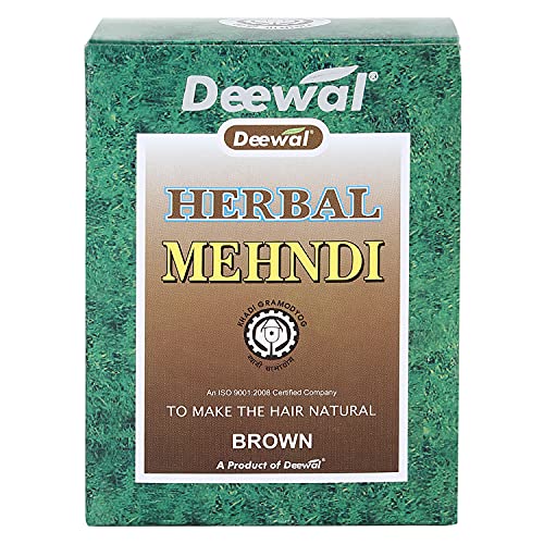 Image of Deewal Herbal Khadi Mehndi for Unisex, 240g - Brown (Pack of 3)