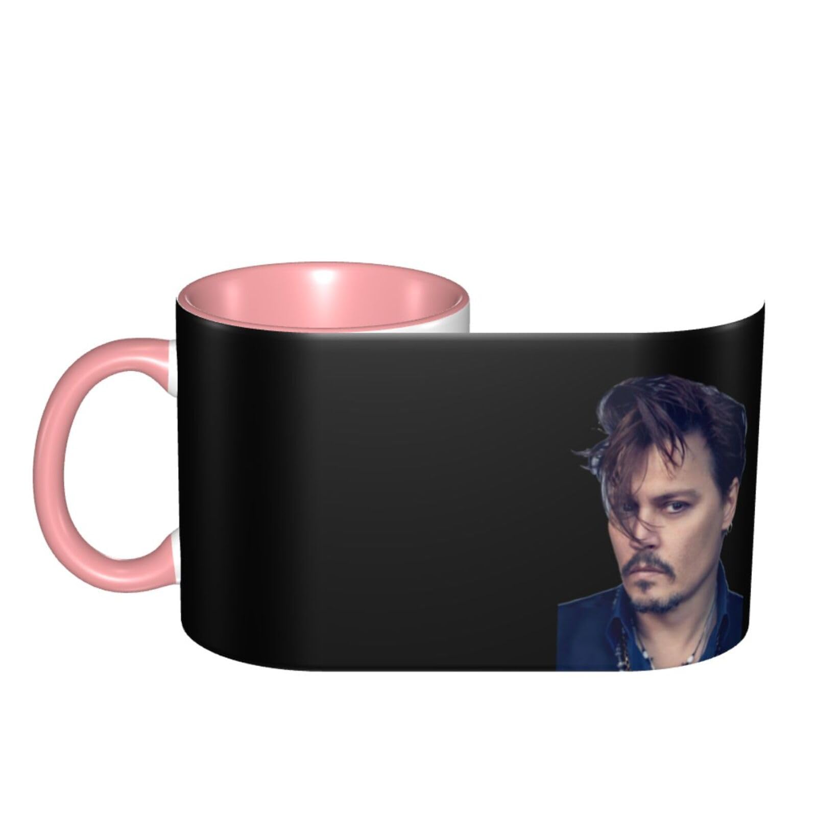 Amazon.com: Adpaar Johnny Depp Taza de caf de cermica tazas de t con asa  para oficina hogar regalo t caliente 12 oz rosa : Hogar y Cocina
