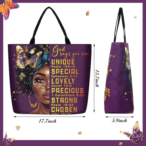 Silkfly 4 Pack Bolsas Tote Afroamericanas para Mujer miniatura 4