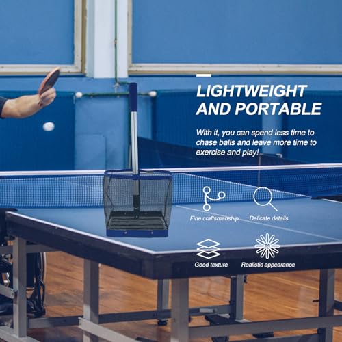 Recogedor de balones de ping pong portátil con mango telescópico rojo 4