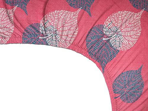 Image of VAS COLLECTIONS Premium Elastic Fitted Bedsheets with 2 Pillow Covers | Double Bed with All Around Elastic 160 TC Supersoft | Size - 72x78+10 inches | Pink and Light Green